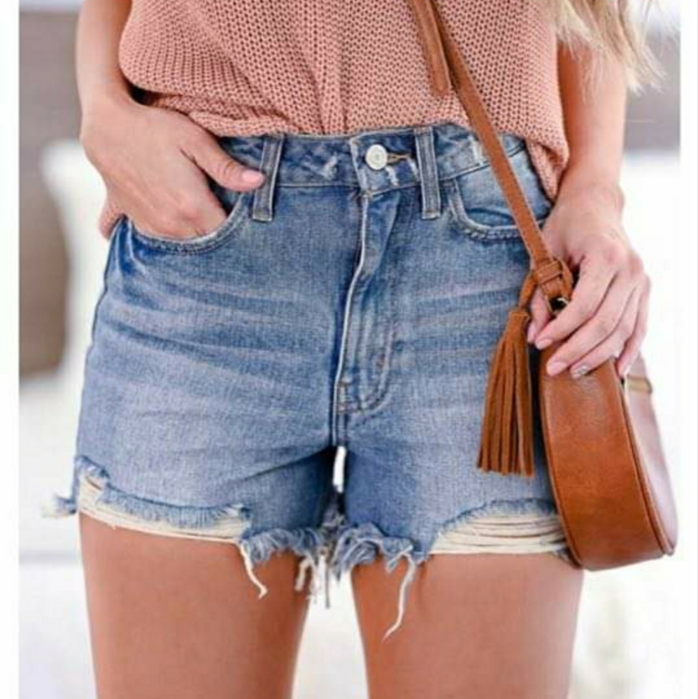Vervet Extra High Waist Denim Shorts
